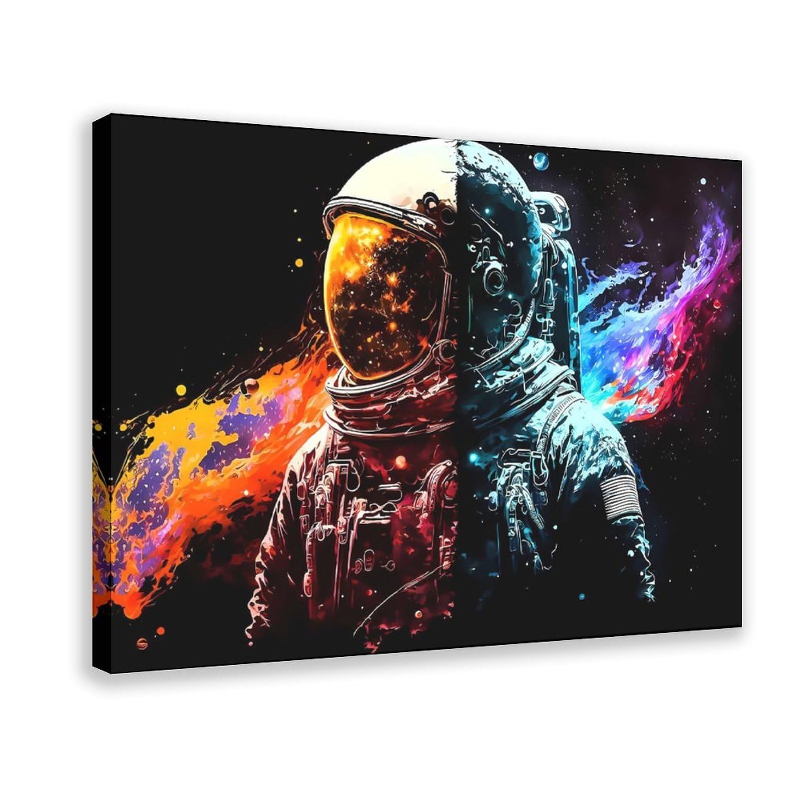 Qnvjqkdsi Frame Space Astronaut Art Canvas Poster Bedroom Decor Landscape Office Room Decor Gift 12" L X 18" W