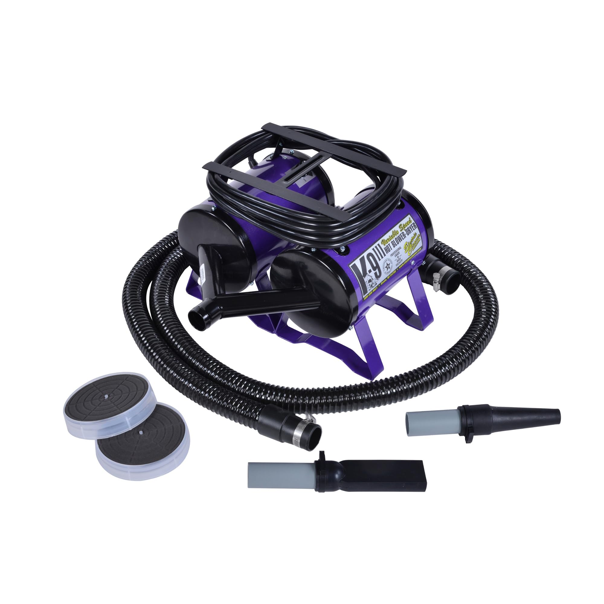 Electric Cleaner Company ECC K-9 III Variable Speed Dog Dryer - High Velocity Blow Dryer for Pets, Metallic Purple