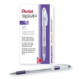 Pentel RSVP Ballpoint Pen, (0.7mm), Fine Line, Violet Ink, Box of 12 (BK90-V) – view 1