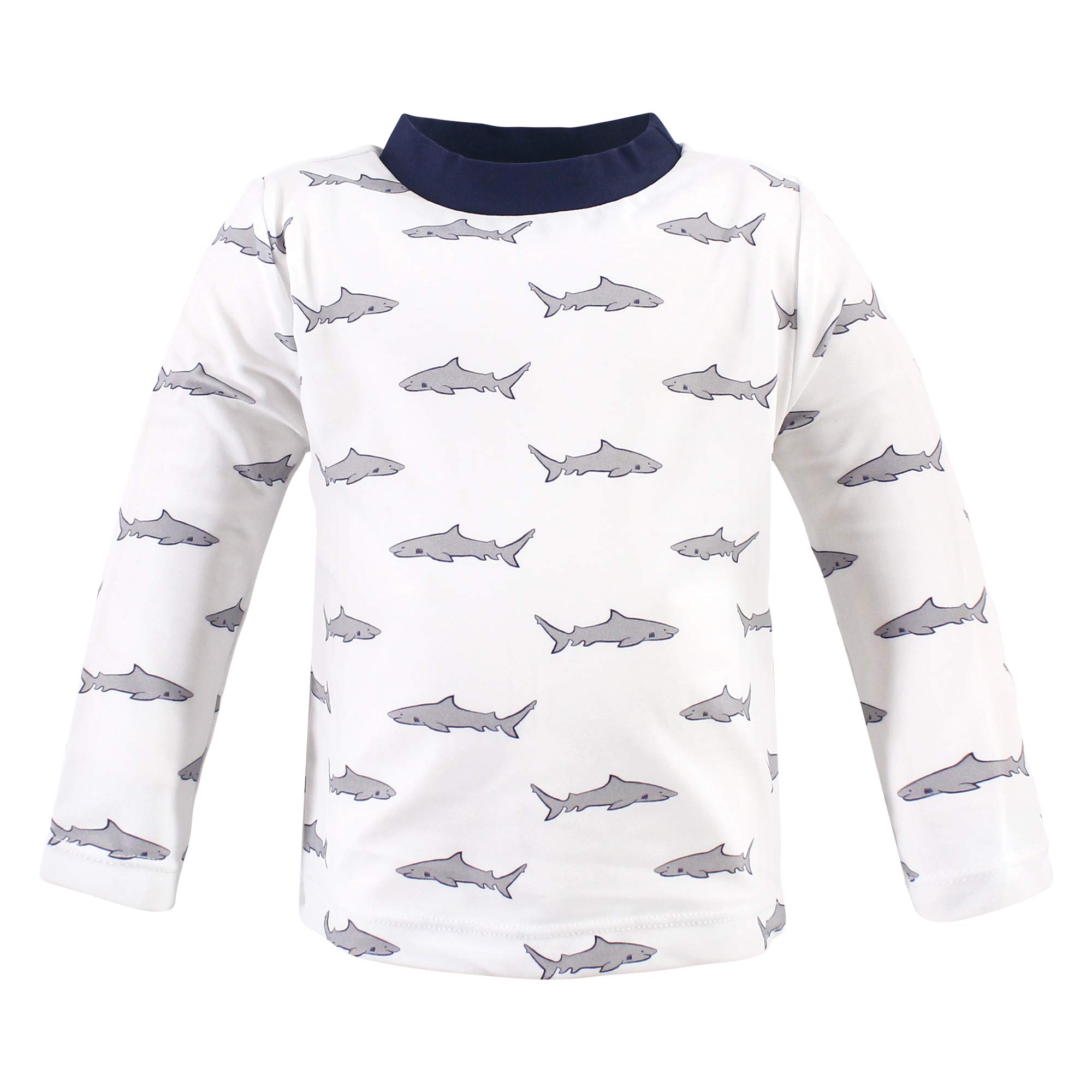 Hudson Baby Unisex Swim Rashguard Set, Gray Shark, 3 Toddler