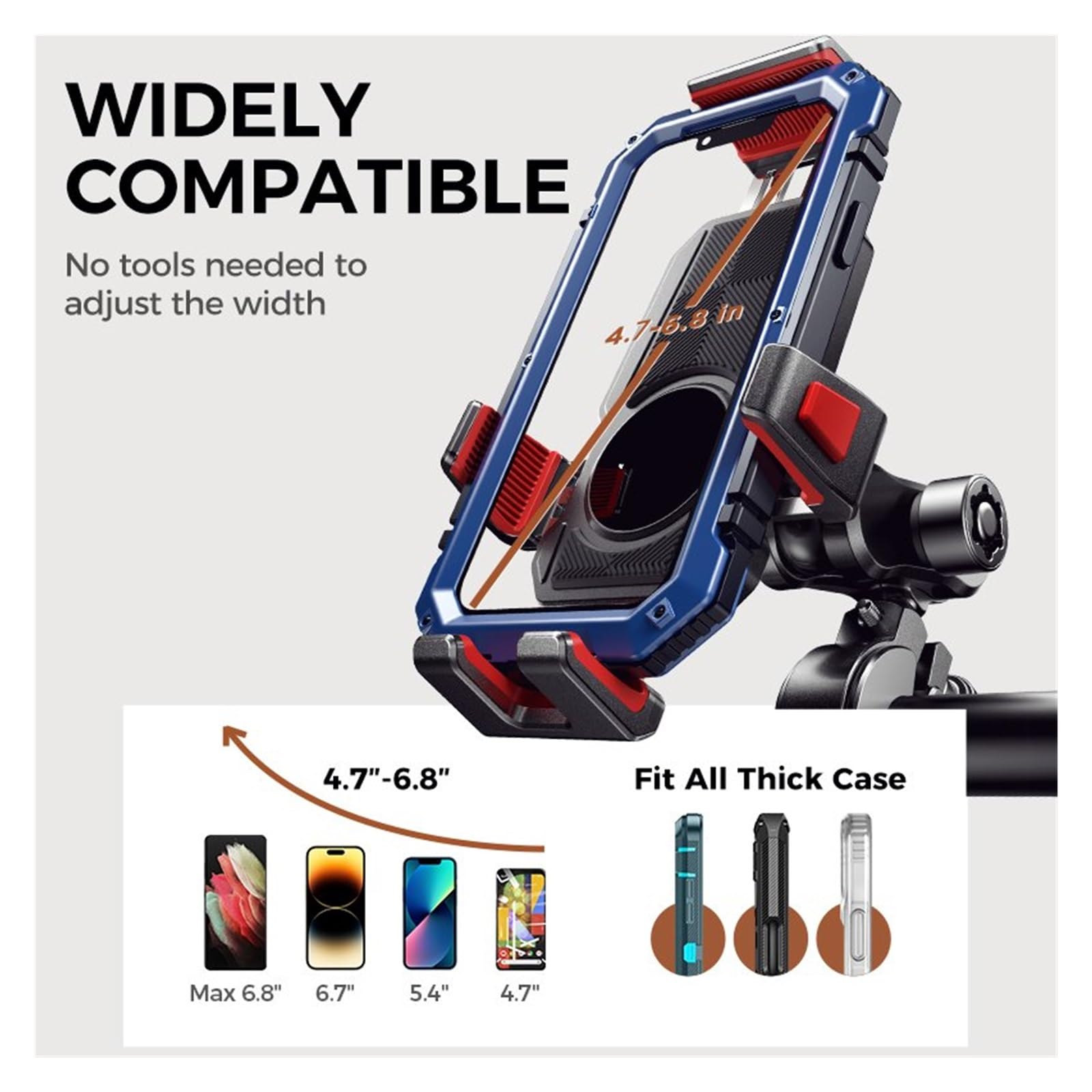 HILLAR Soporte Movil Moto Soporte De Teléfono para Motocicleta De Aleación De Aluminio con Amortiguador De Vibraciones Soporte para Teléfono De Motocicleta GPS Motocicleta Soporte Navegación