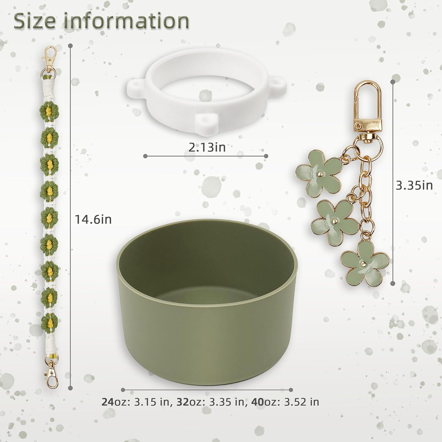 Silicone Boot Set for Owala Water Bottle 24 oz, 32 oz, 40 oz - Includes Anti-Slip Sleeve & Water Bottle Handle Strap, Perfect Owala Accessories, Fits Owala Tumbler, Owala FreeSip, Owala Candy Coated - Image 3