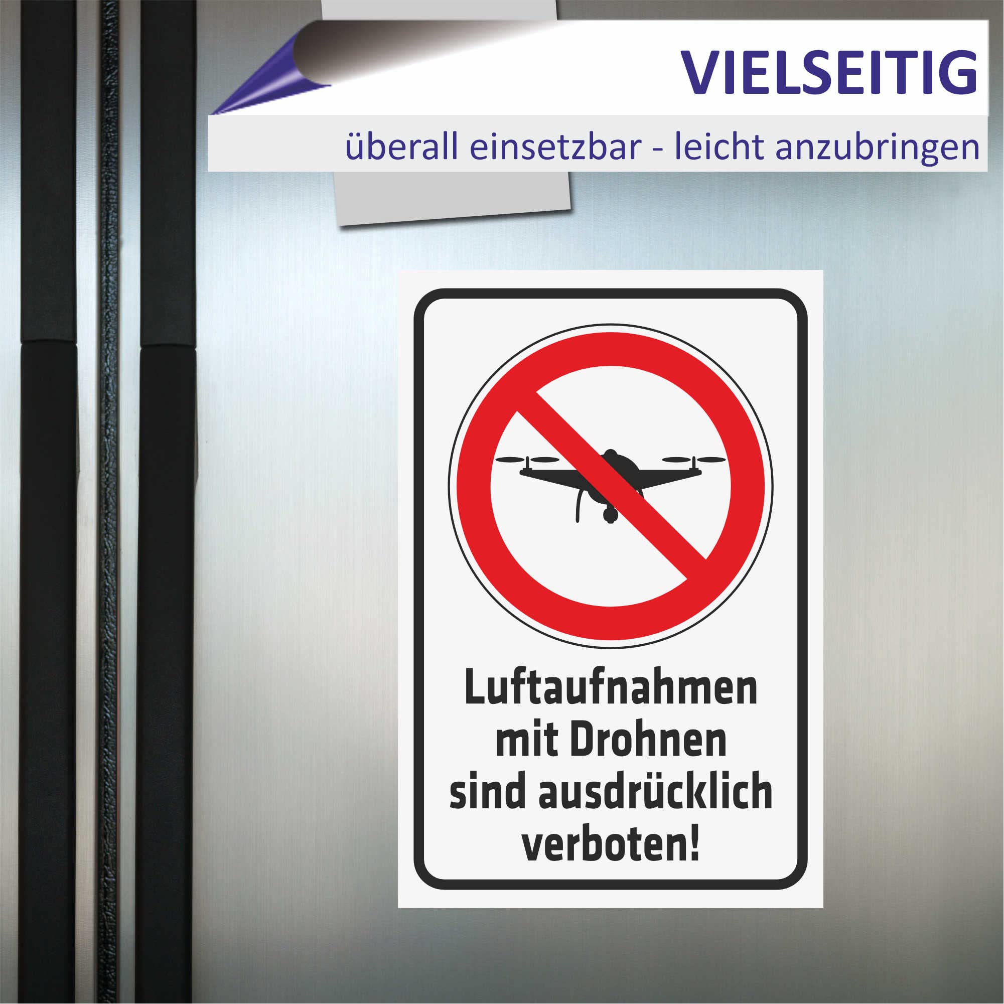 Aufkleber 'Caution Drones May Be Operating In This Area' - 200x150 Mm