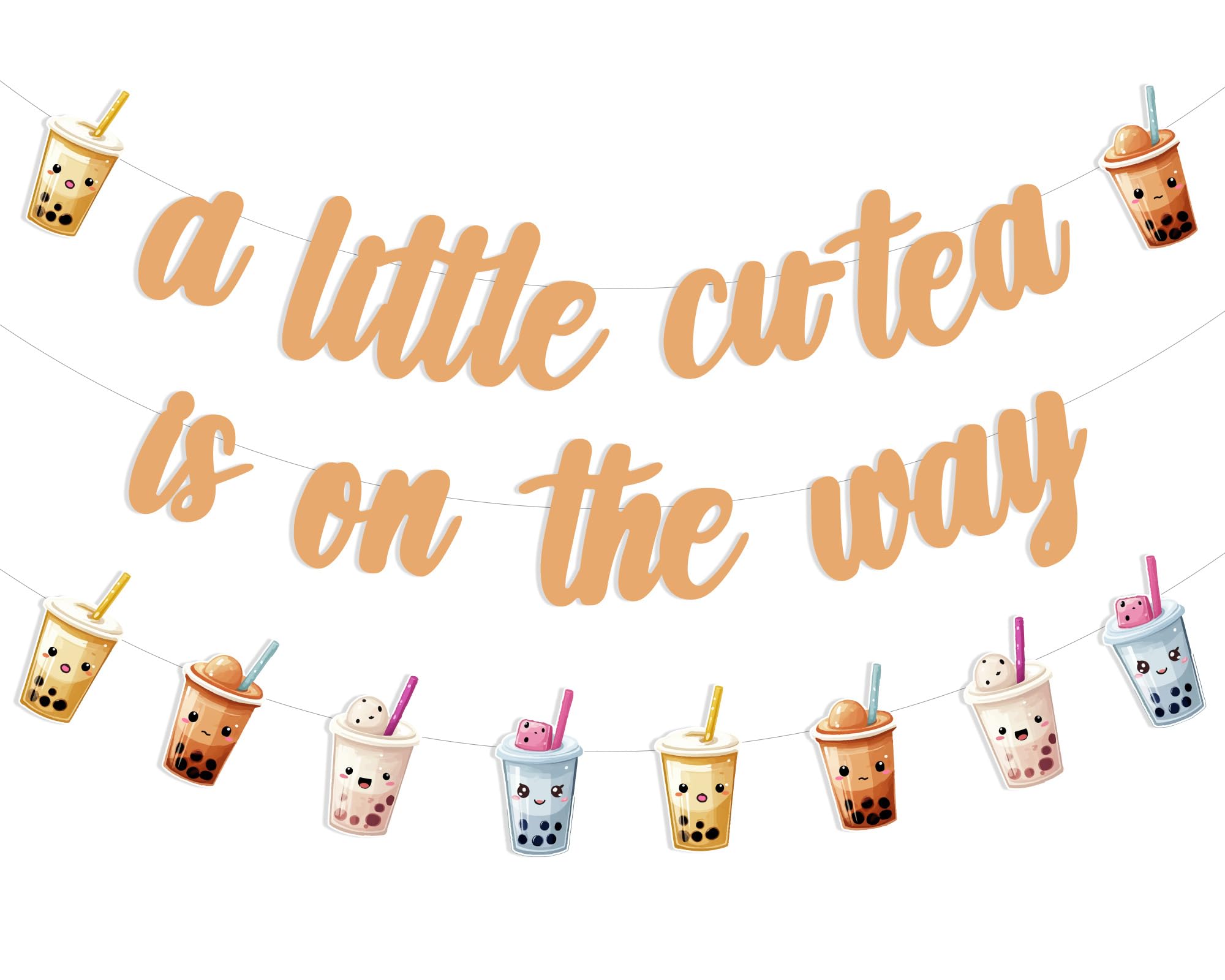 Kit fournitures de fête prénatale a little cu-tea is on the way | Cadeau future maman