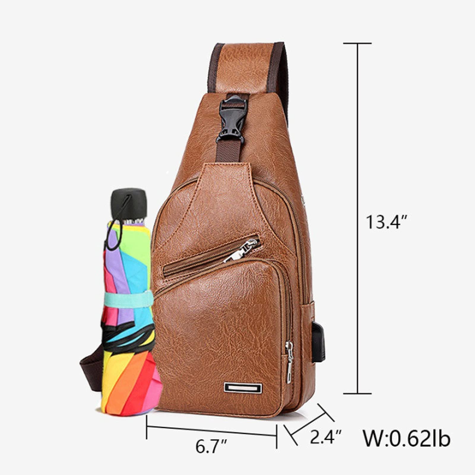 DieffematicDJ Umhängetasche Herren Herren Pu. Leder Umhängetasche Functional Travel Aufbewahrungstasche Herren Sling Taille Tasche Dokument Aufbewahrung Brusttasche (Color : Black)