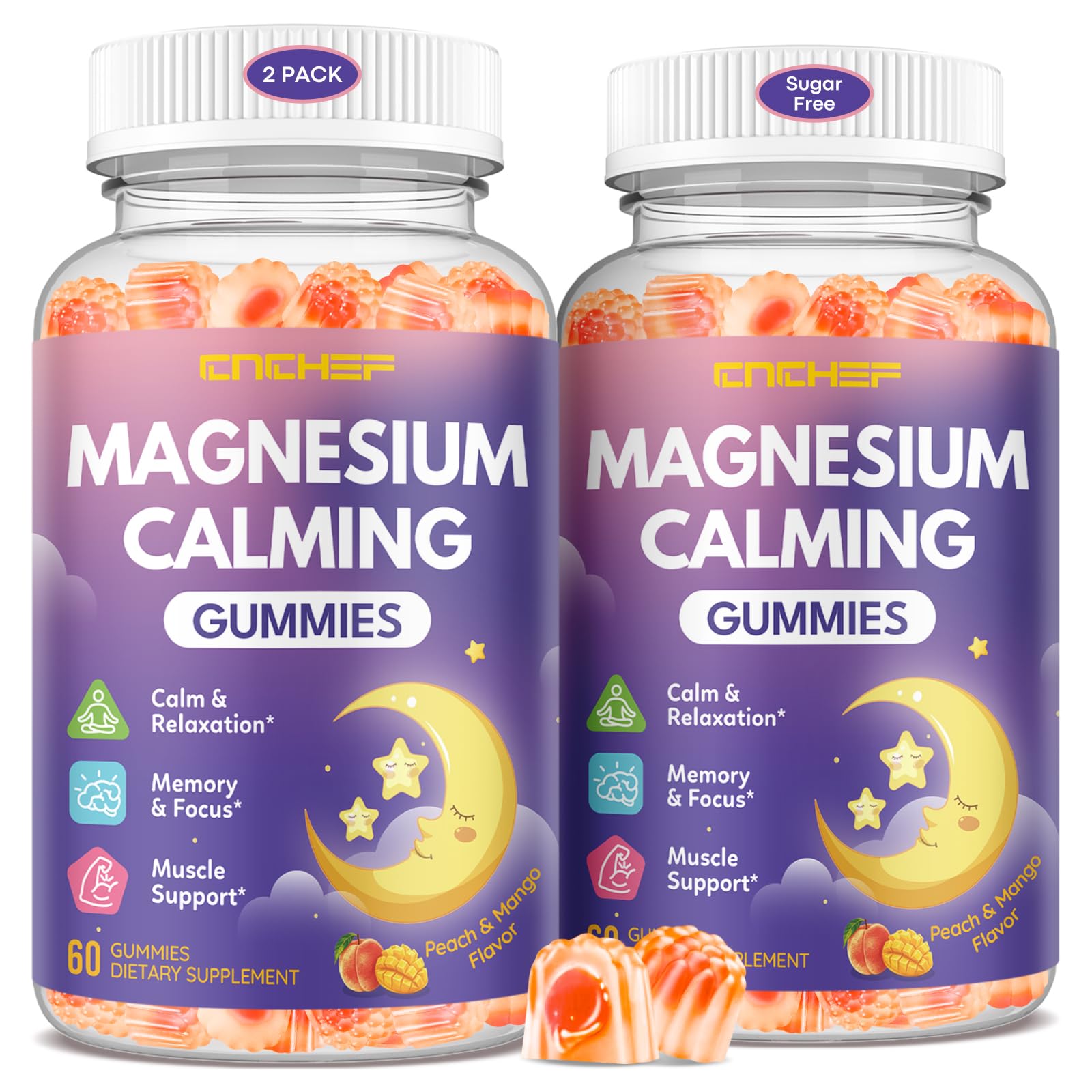 Magnesium Calming Gummies for Kids 4+ & Adults, Sugar Free Magnesium Supplement with L-Theanine, Chamomile, Vitamins B6, D3, K2, Zinc for Sleep, Relaxation, Focus & Muscle Support, Strawberry Flavor — Amazon image 9