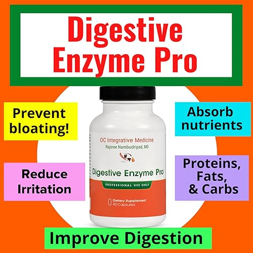 Miniatura 3 de Digestive Enzyme Pro de Dr. Rajsree  Enzima de espectro completo con betaína, pepsina, bilis de buey, pancreatina  Ayuda a reducir gases, hinchazón,