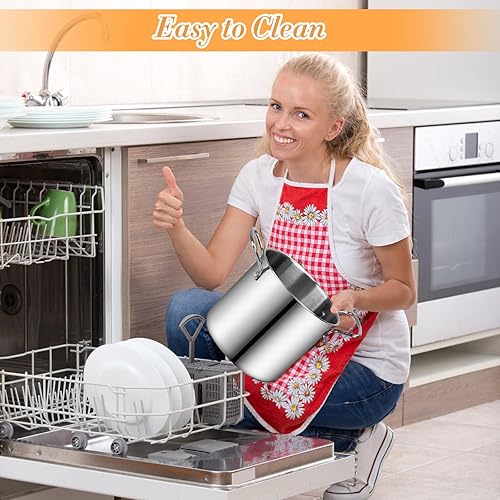 Miniatura 6 de Yummy Sam Olla pequeña de acero inoxidable de 3 cuartos de galón con cesta y tapa, freidora de tempura multifuncional, olla para pasta, con estante