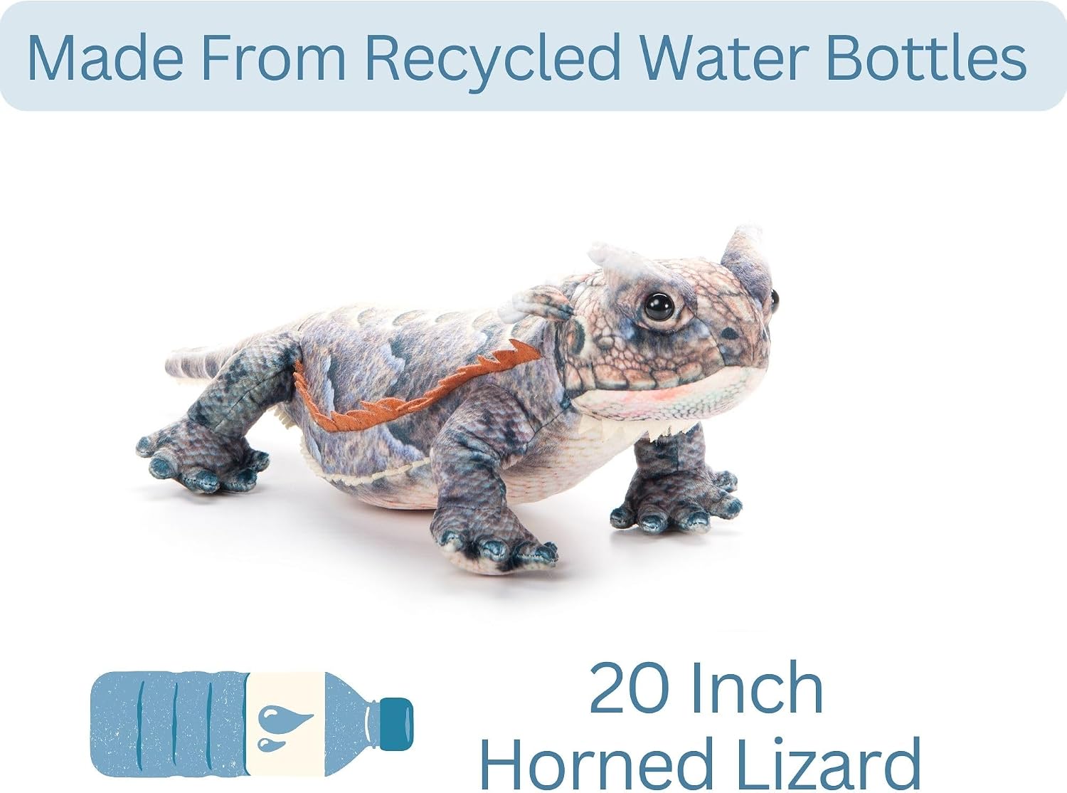 The Petting Zoo Horned Frog Lizard Stuffed Animal Plushie, Gifts for Kids, Wild Onez Reptile Animals, Lizard Plush Toy 20 Inches