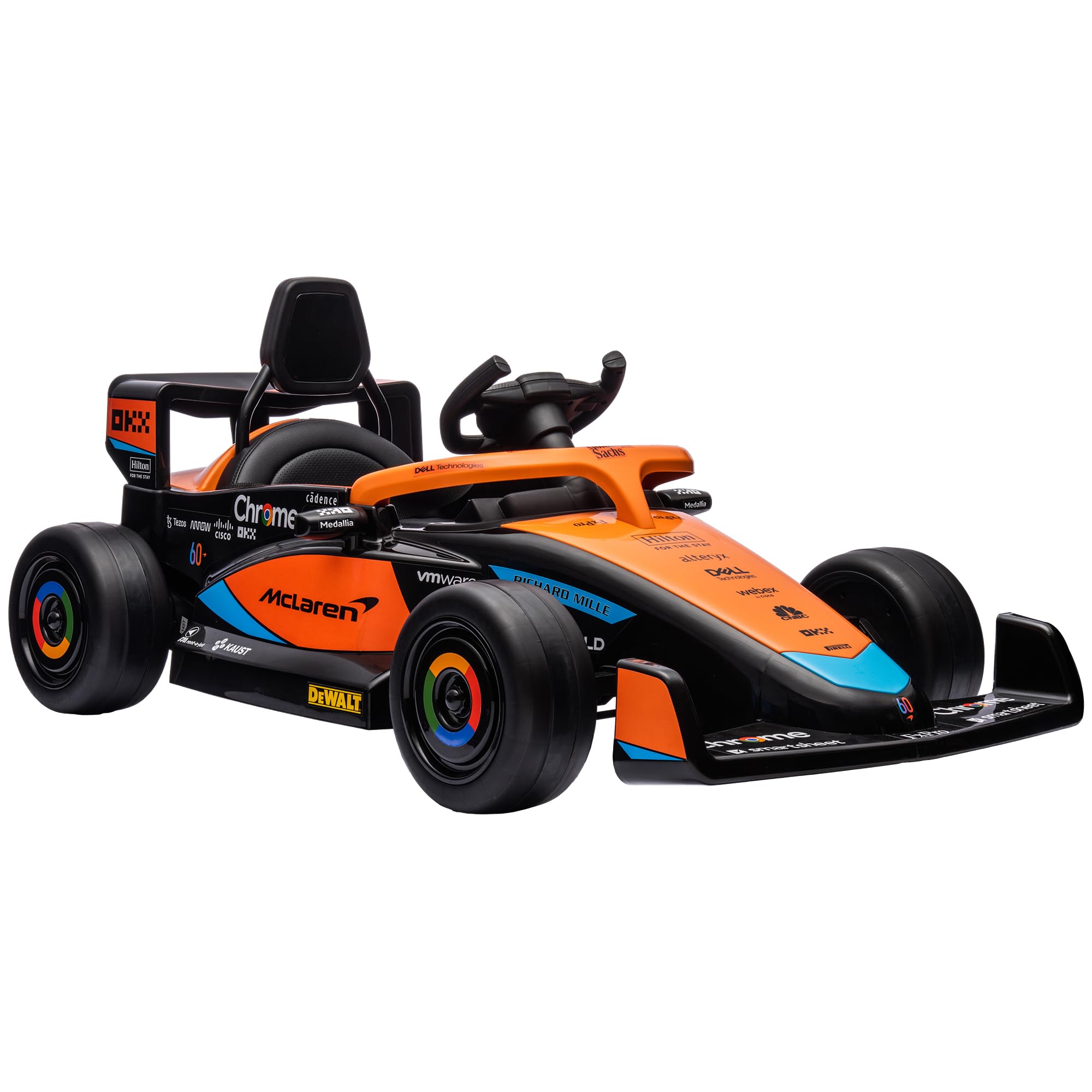 AIYAPLAY 12V Macchina Elettrica per Bambini 3-5 Anni McLaren F1 Arancione | Con Licenza, Macchinina Elettrica con Sospensione, 2.4G Telecomando, Musica, MP3 e Clacson, in PP e Acciaio Inox