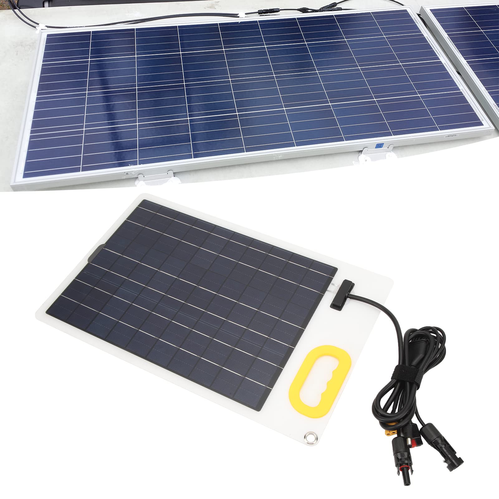 RV Solar Panel Kit, RV Battery Maintainer 100W Polysilicon Kit, für mit 30A MPPT Controller Dual USB Port Campers Controller, Port, Wasserdicht und Langlebig