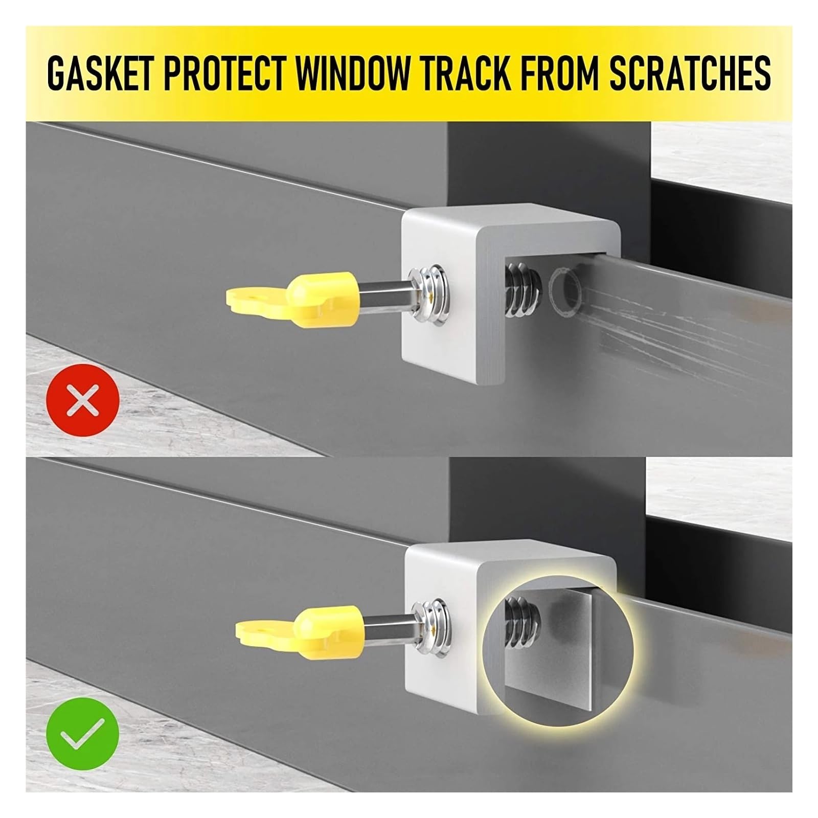 topes para cerraduras de Ventana, Restrictor de Cerradura de Llave de Seguridad for Ventana de Puerta corrediza de 7,8 a 16,5 mm(10.5mm)