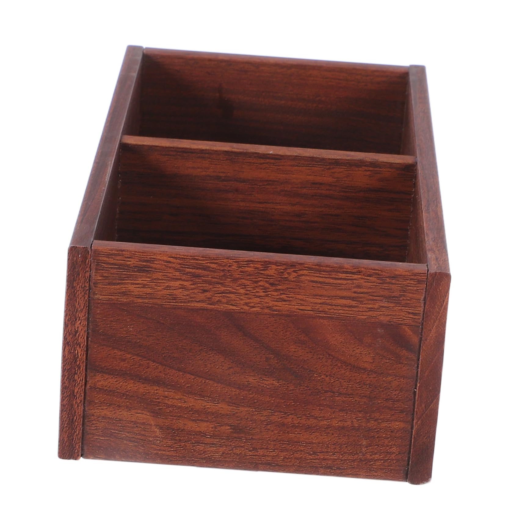 OUNONA Multi Functional Wooden Sugar Packet and Tea Bag Storage Box Elegant Organizer for Coffee Seasoning Spices and More for Home and Office Countertops Walnut Finish