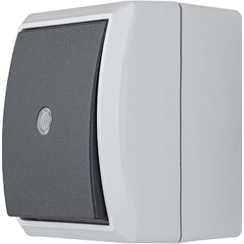 REV 0511641777 AquaForm Control Switch for Wet Rooms, IP44, 1-Pole, Surface-Mounted, Grey