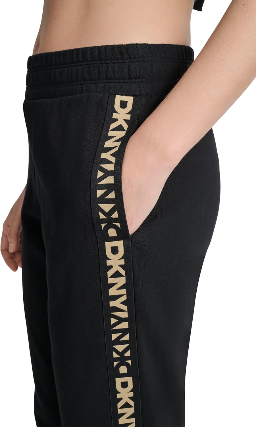 DKNY Womens Logo Tape Fleece Jogger Sweatpant - Image 5