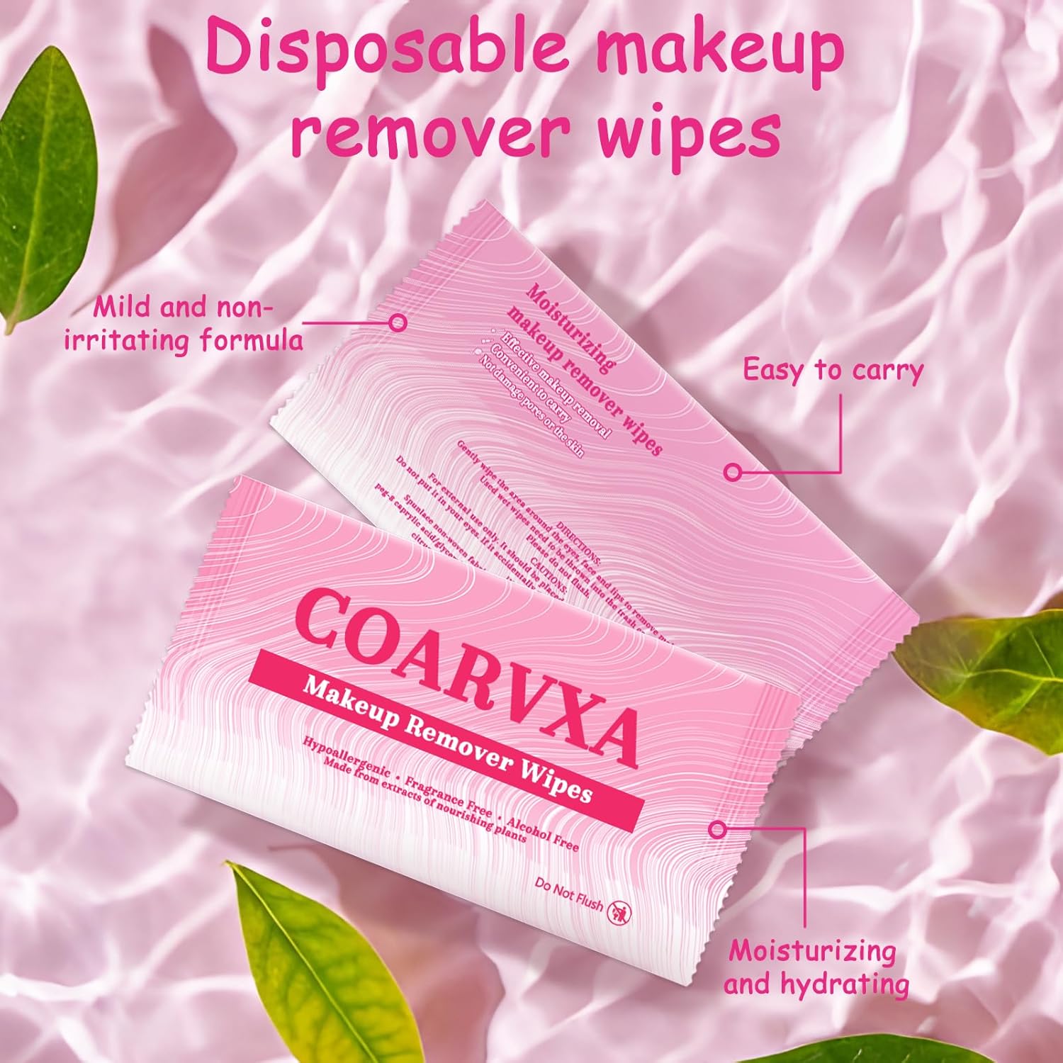 150 Count Makeup Remover Wipes Mini Makeup Wipes Travel Face makeup wipes Individually Wrap For Mascara Lipstick Oil Dirt Face Skin Hypoallergenic Alcohol-Free