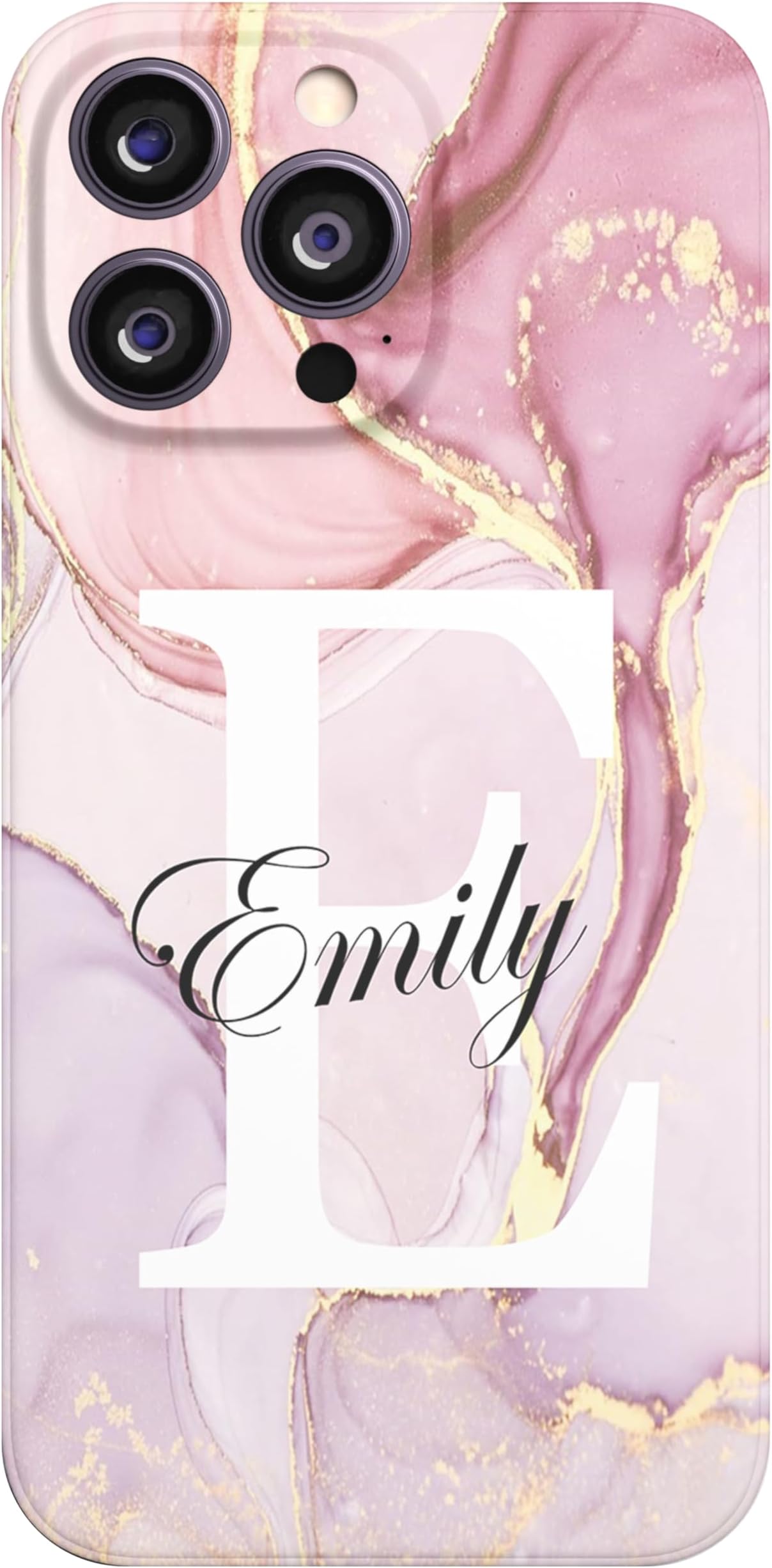 Personalised Phone Case For Apple iPhone 17, 16, 16e, 15, 14, Pro, Max, 13, 12, 11, X, XR, SE, 8, 7, 6, 5, Fully Printed 3D Customized Marble Text Cover, Custom Name TPU Silicon Cases (Rose Gold)