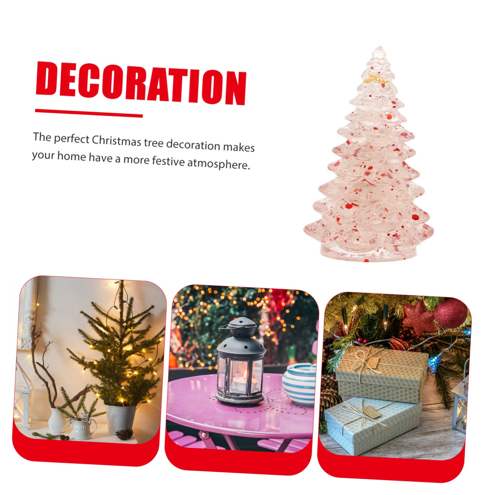 TOPBATHY 5 Pezzi di Decorazioni per La Cima Dellalbero di Natale Mini Albero di Natale in Resina Decorazioni da Tavolo per Feste di Natale