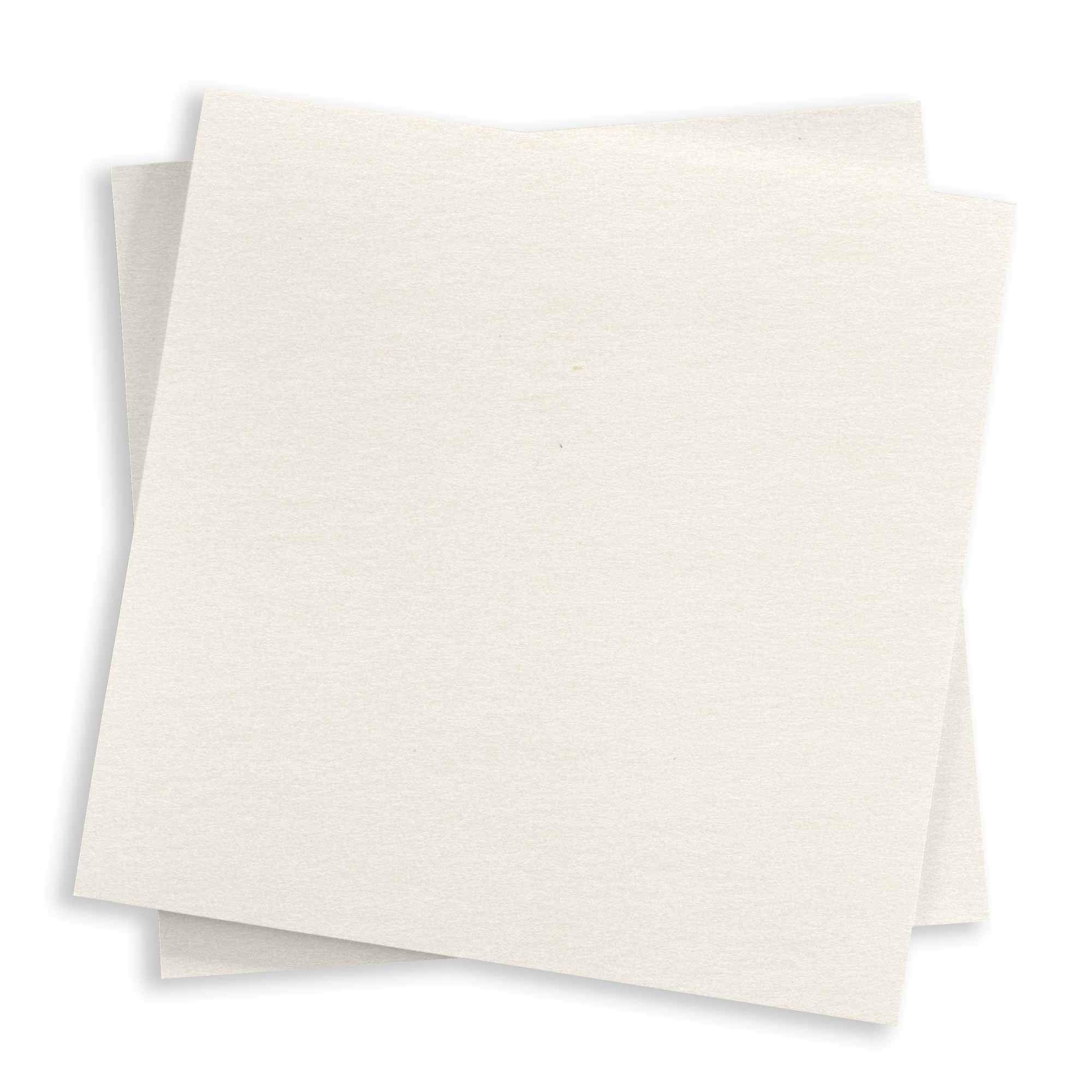 Quartz Pearl White Square Flat Card - 6 1/4 x 6 1/4 Stardream Metallic 105C, 25 Pack