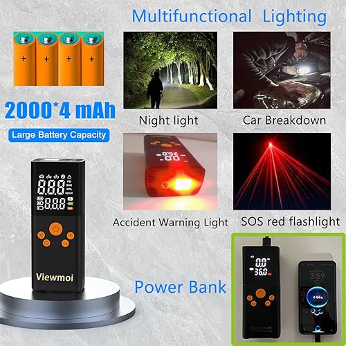 Miniatura 3 de Inflador de neumáticos, compresor de aire portátil, inflado 2 veces más rápido e inflador de aire inteligente inalámbrico de 150 PSI, bomba de