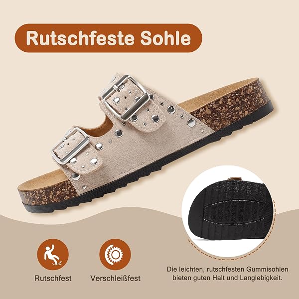 Kids Mules with Metal Rivets Double Buckle Sandals Boys Girls Slip Resistant Comfortable Bath Clogs for Home - 4