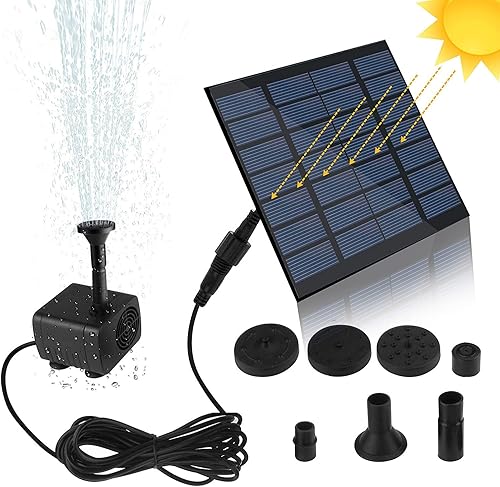 Feadem Mini bomba de fuente solar, kit de panel de alimentación de bomba de agua solar sumergible sin escobillas para circulación de agua de