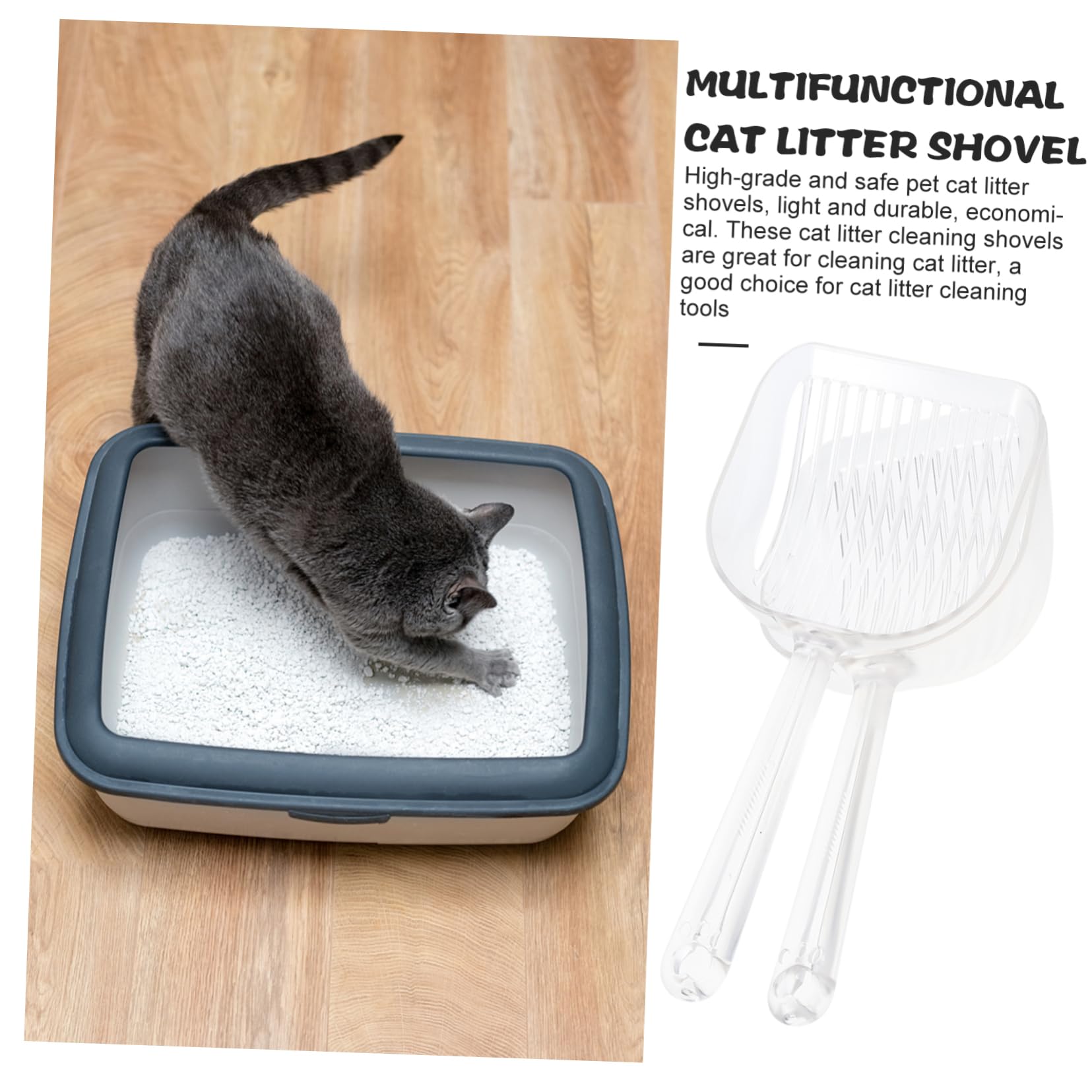 POPETPOP 2pcs Cat Litter Shovel Clean Kitten Scooper Cat Litter Cat Litter Clumping Cats Cat Litter Cat Litter Scoop Litter Tool Portable Indoor Cat Accessory for Transparent