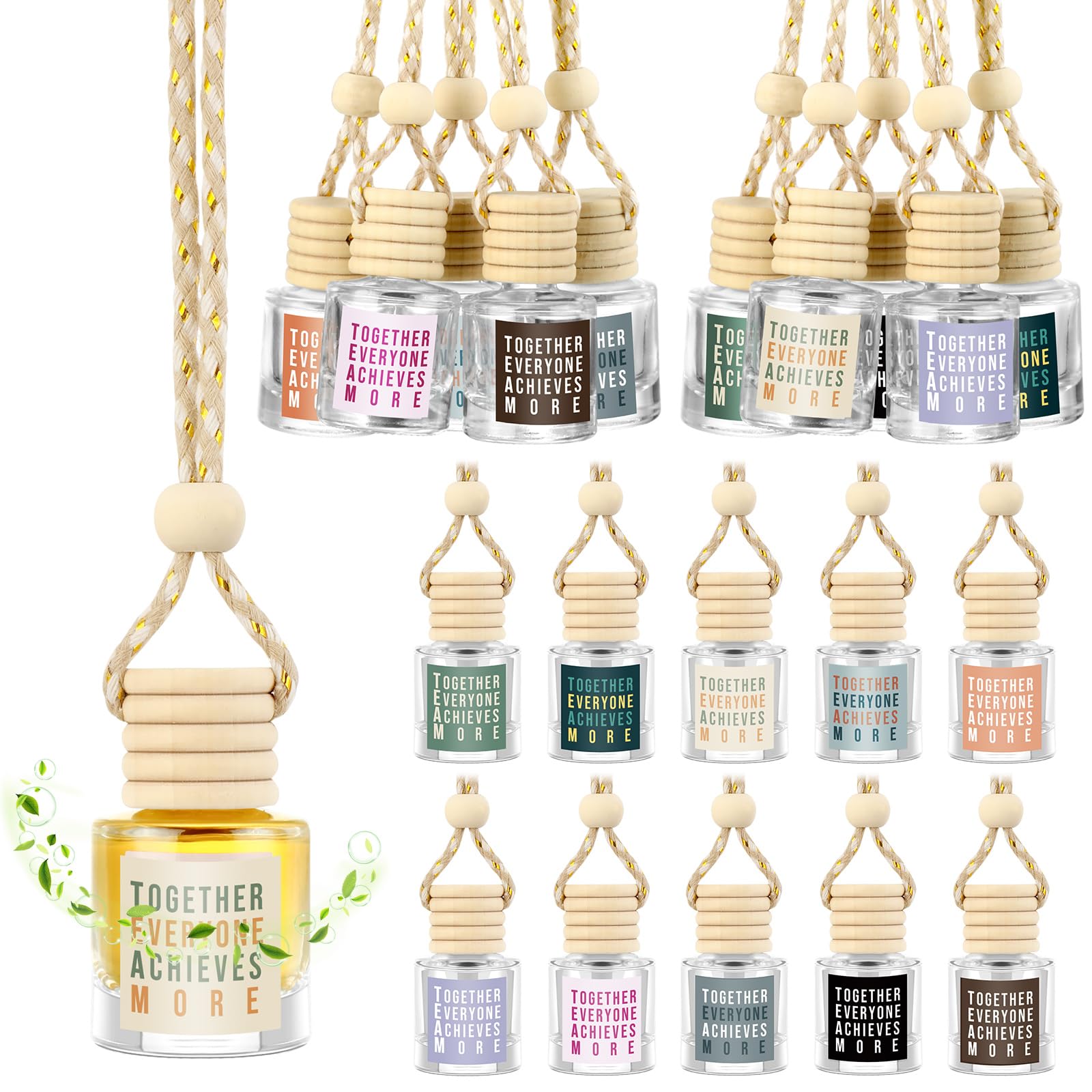 Funnymoom 20 Pcs Team Appreciation Gifts Inspirational Empty Hanging Car Air Freshener Diffuser Together Everyone Achieves More Positive Gift for