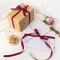 Vista 3 de Ribbli - Cinta de satén de vino de doble cara, 1/2 pulgada x 50 yardas continuas - Cinta de vino para envoltorios de regalo, manualidades