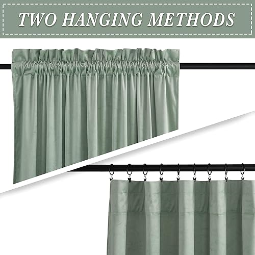 Miniatura 311 de RYB HOME Cortinas de terciopelo súper lujosas con diseño de bolsillo para barra, cortinas de privacidad con aislamiento térmico para oscurecer