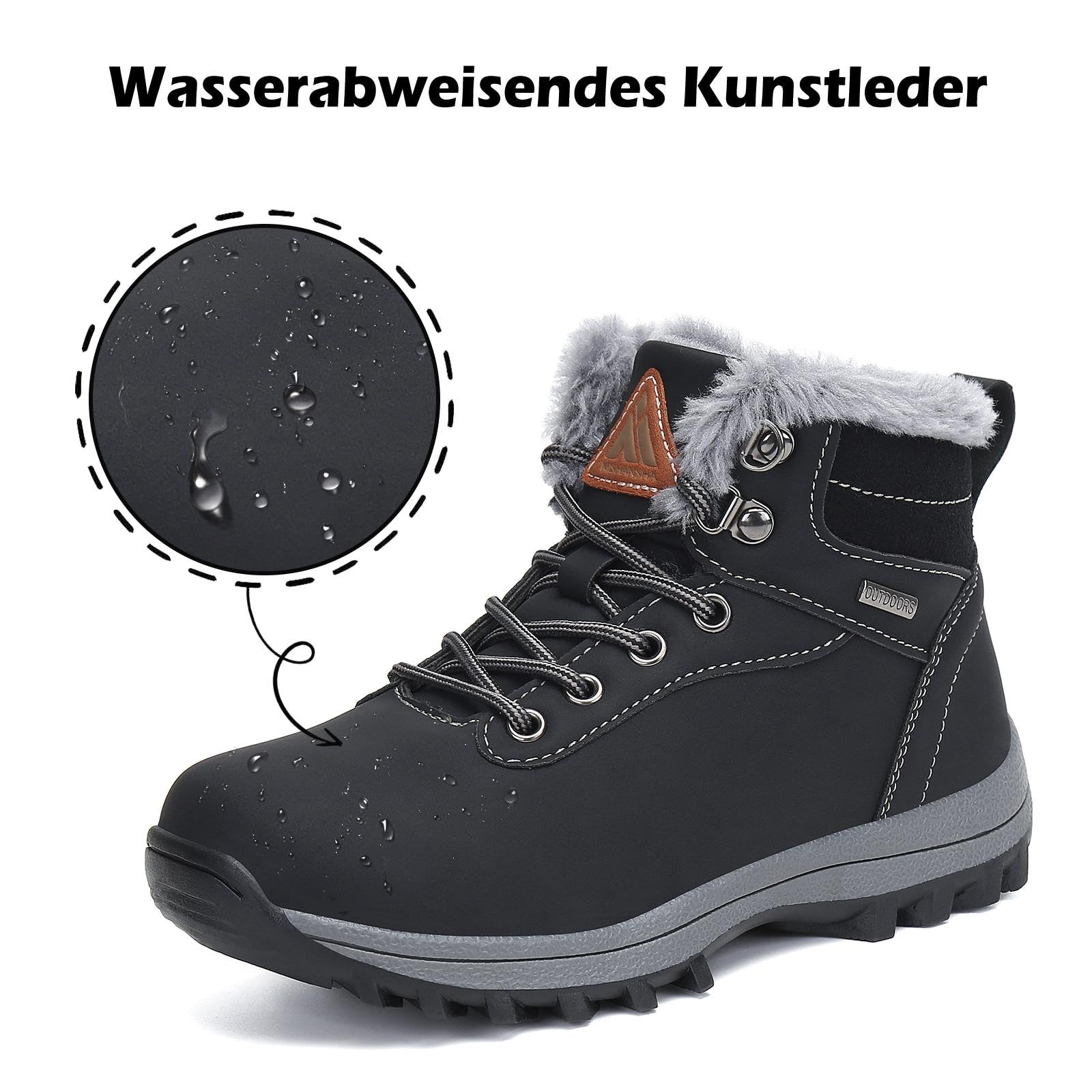 Mishansha Scarpe Invernali Bambini Antiscivolo Stivaletti Invernali con Calda Imbottitura per Ragazzi e Ragazze, Bambino e Bambina, Gr.24-36