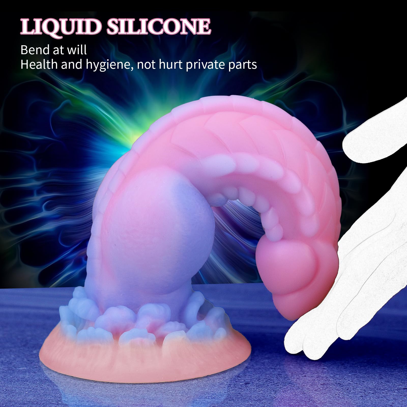 Monster Dildo, 8.5inch Fantasy Realistic Dog Dildos with Knot Luminous Silicone Thick Pink Anal Dildo Adult Sex Toys with Suction Cup for G Spot Women Men Couple Strap on Play: Regular
