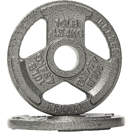 BalanceFrom Cast Iron Plate Weight Plate for Strength Training and Weightlifting, Olympic or Standard