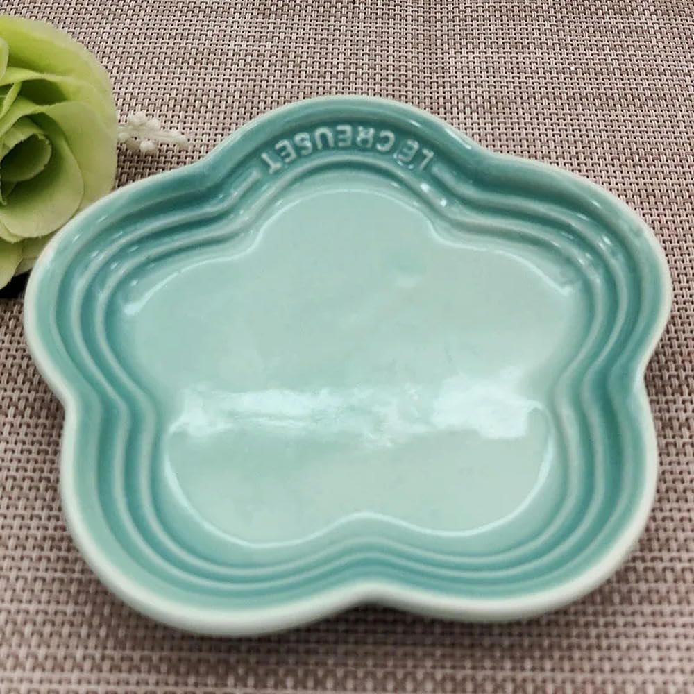 XIANGKANXUE Plum Blossom Small Plate 5.5Inches 14cm Rainbow Sauce Plate Flower Shaped Pet Gradual Spike Bone Plate Tableware Ceramic Dishs