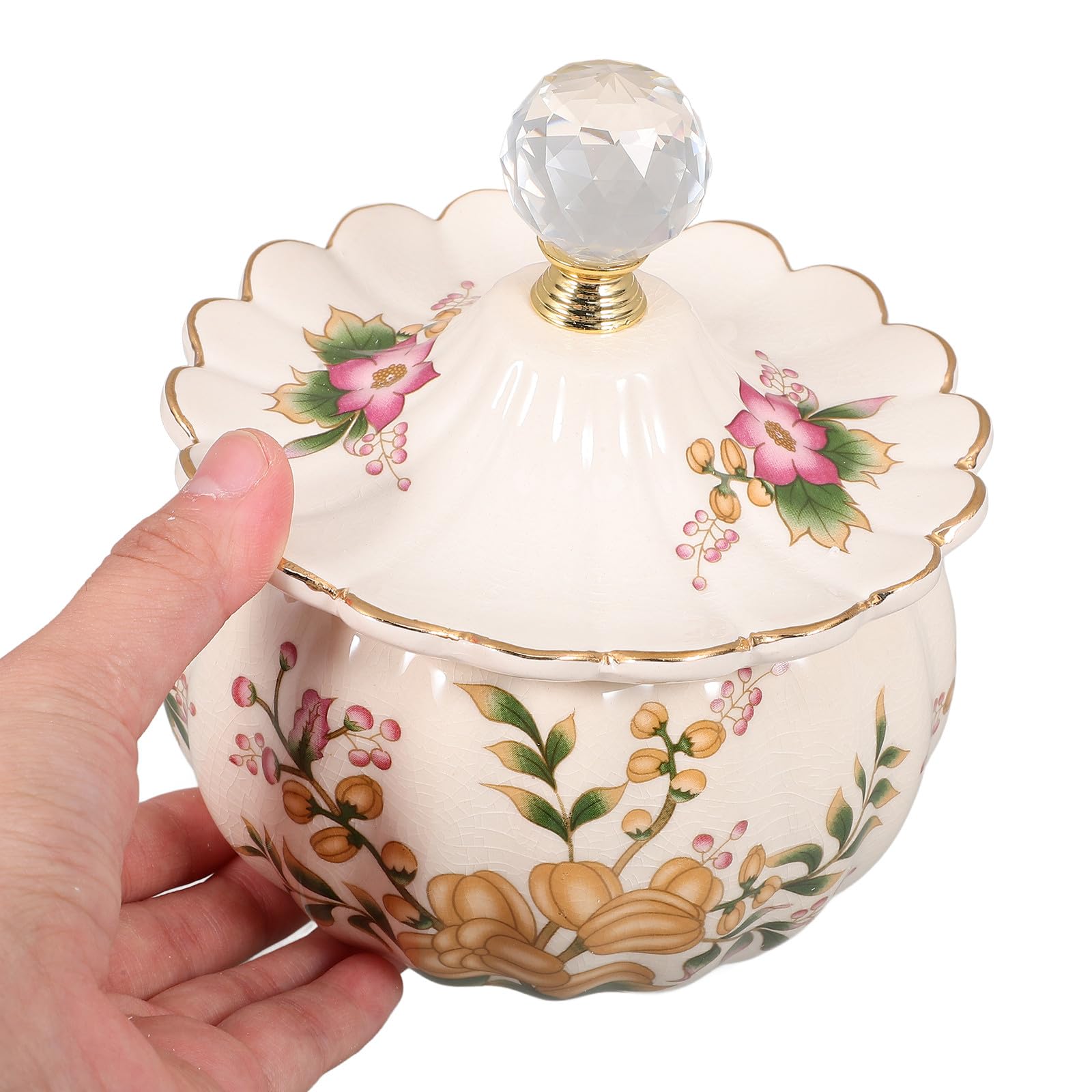 ULTECHNOVO Scatola per Gioielli Facile da Aprire e Chiudere in Ceramica Bianca Cristallo, Contenitore Decorativo Semplice per Natale e Anniversari per Anelli e Orecchini