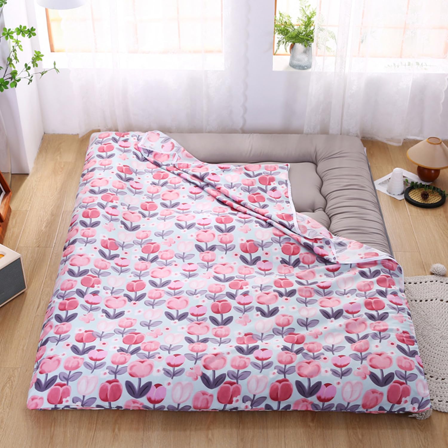 LDLCYCN Q,120x190cm, Futon Mattress Cover with Zipper Japanese Floor Mattress Cover Dustproof Mattress Protector Soft Mattress Cover Tatami Mattress Cover Futon Slipcover Comfortable