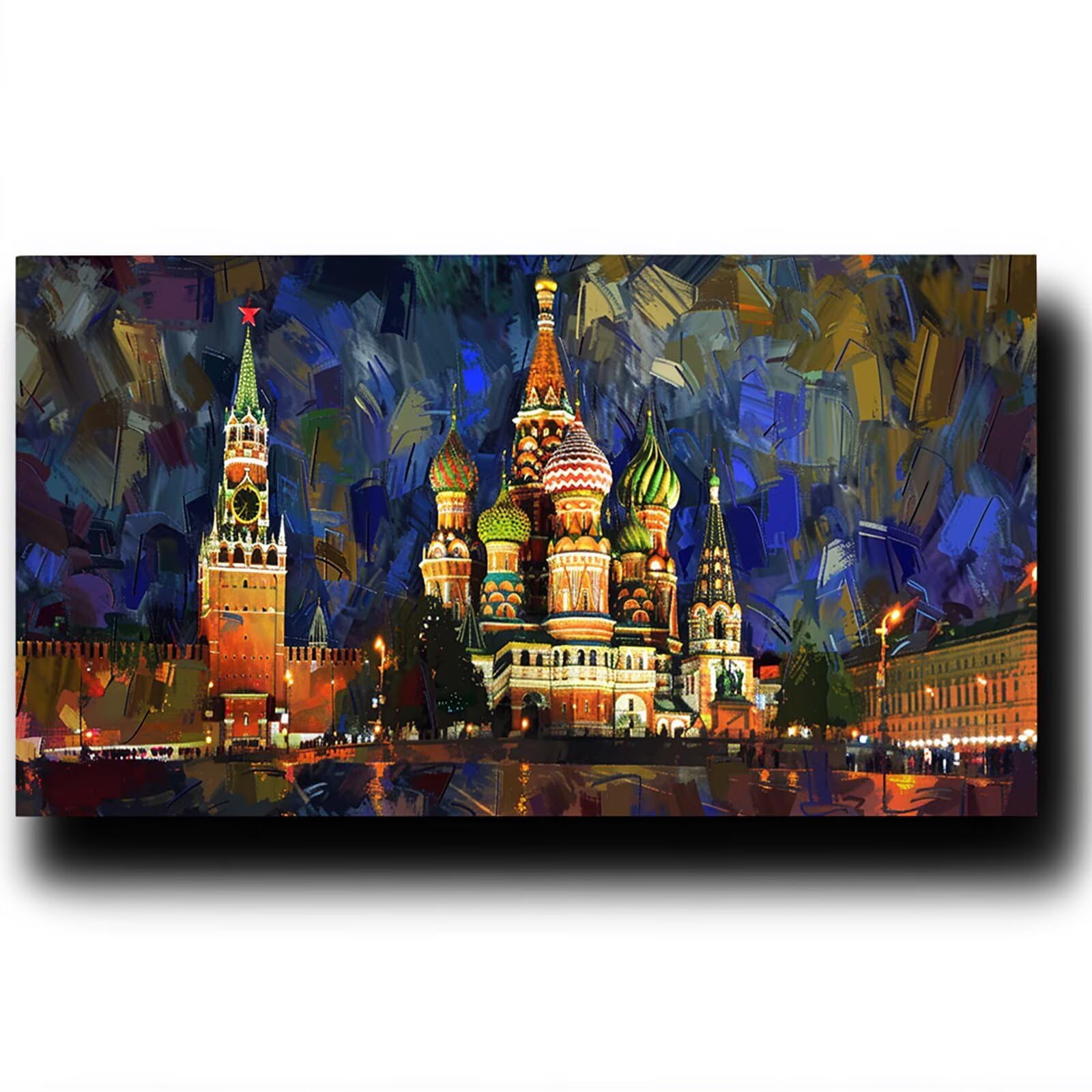 Pintar por Numeros Adultos Plaza Roja, Pintar por Numeros Niños Kit Manualidades Adultos Paisaje Cuadros para Pintar por Numeros Pintura Acrílico, Cuadros Decoracion Salon Modernos 80X160cm 7w-N-S