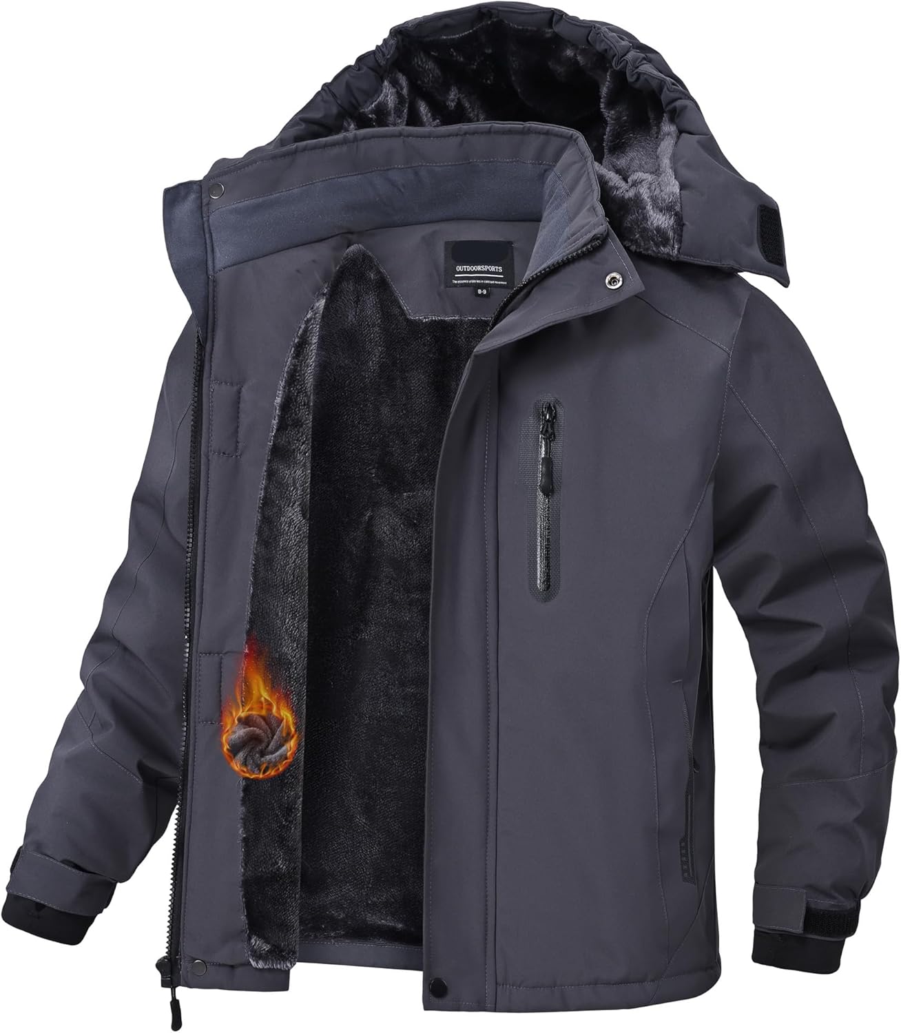 Winter Jacket for Boys and Girls Waterproof Ski Jacket Winter Snow Coat Hooded Flee...