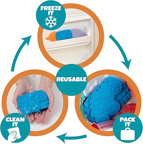 Miniatura 10 de Paquete de hielo duro reutilizable para fiambrera, Bento o bolsa (paquete de 3 signos de la paz)  Paquetes fríos para mantener fresco congelador,