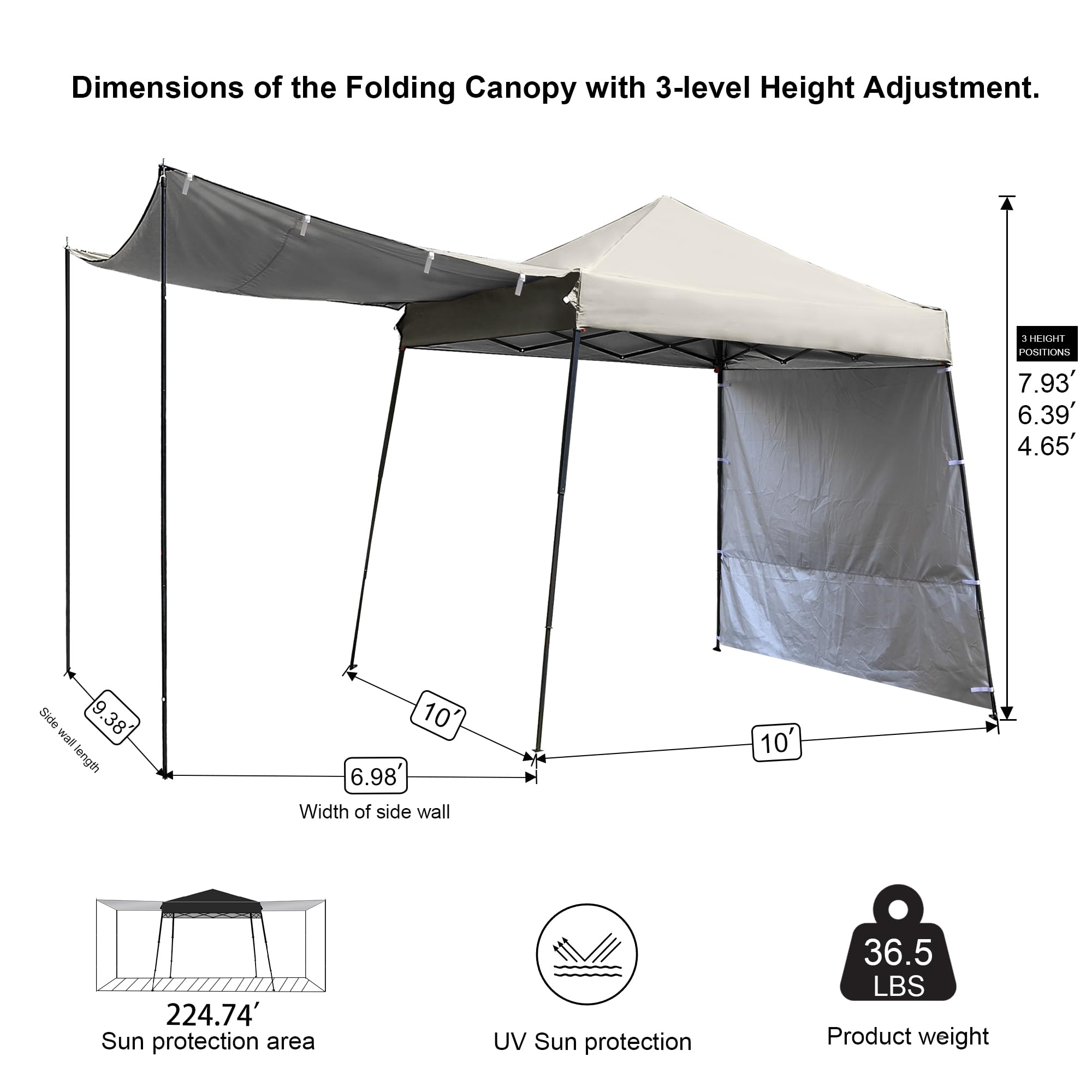 Amazon.com : LANMOUNTAIN 10'X10' Canopy Tent,8'X8' Top