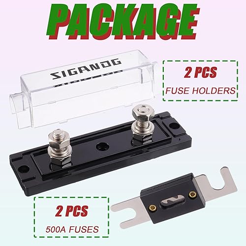 Miniatura 15 de Soporte de fusibles ANL de 60 amperios bloque de fusibles de calibre 0/2/4 con fusibles ANL de 60 A para audio de automóvil, camión, bricolaje