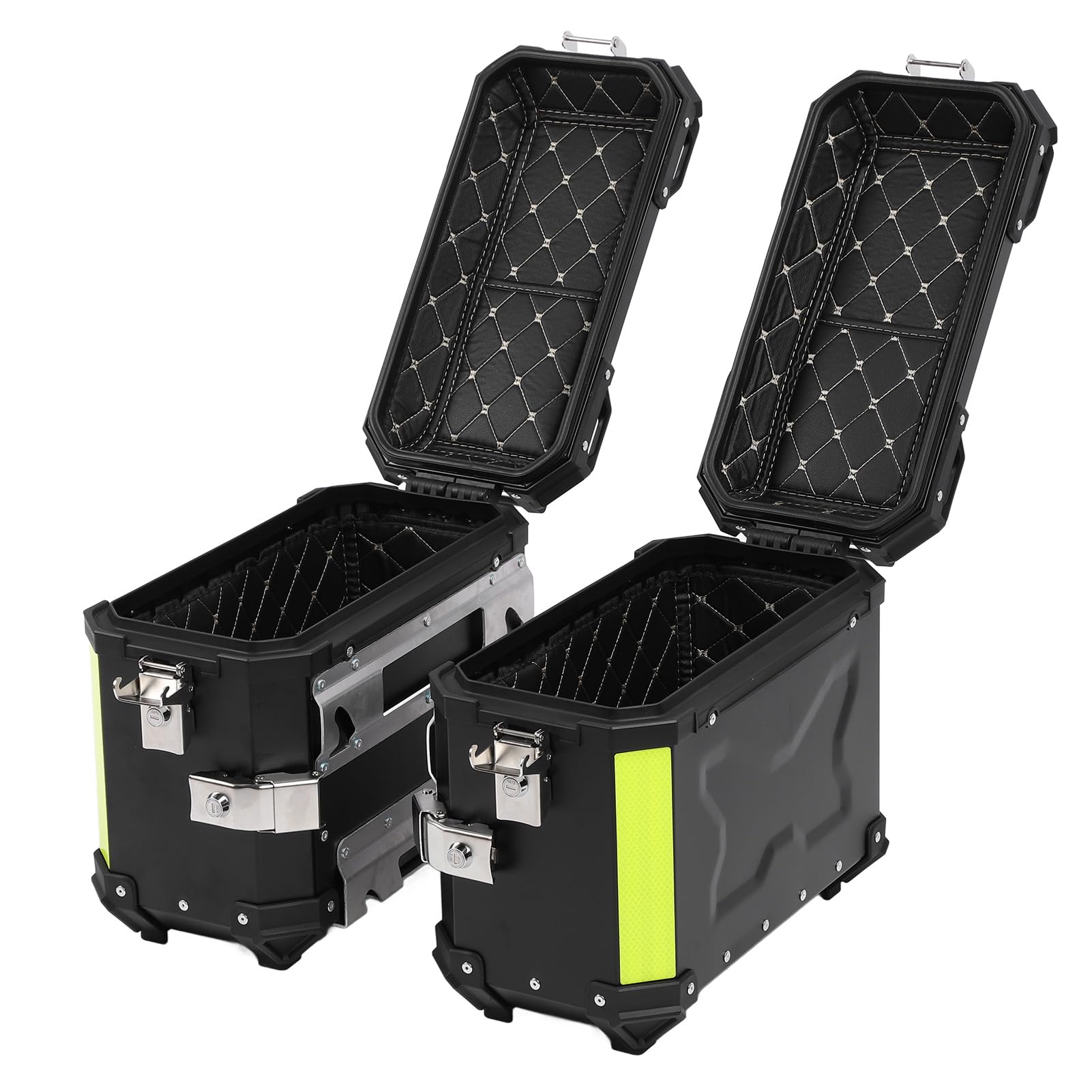 Maleta Lateral para Motocicleta, 28 L, Lado Izquierdo y Derecho, Caja de Alforja Lateral Dura, Portador de Almacenamiento con Bastidores de Soporte y Cerradura de Seguridad para