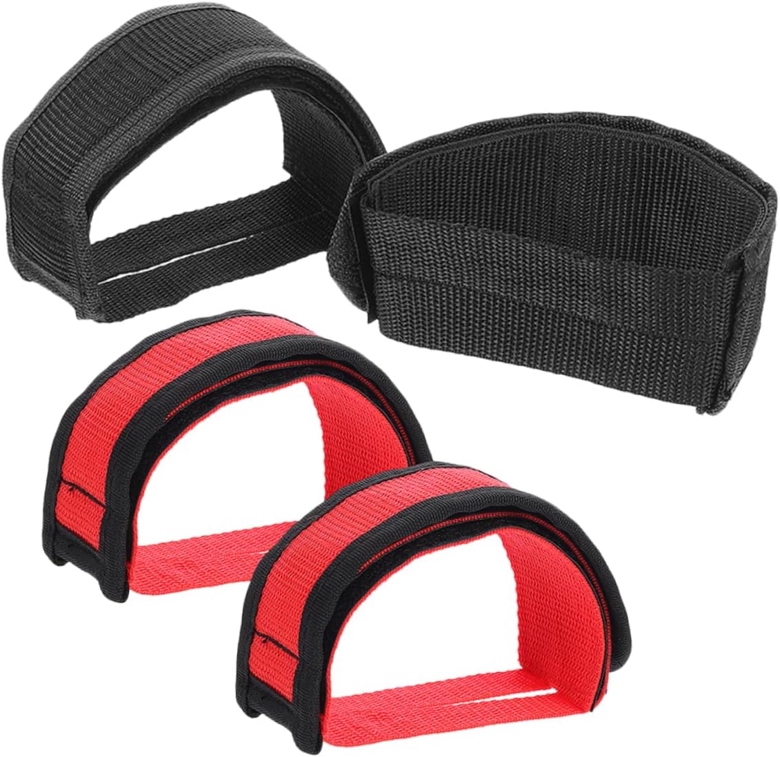 4Pcs Adjustable Bike Pedal Straps Anti-Slip Toe Clips for Cycling Sturdy Fastening Straps Fitness Equipment Accessories for Exercise Bikes