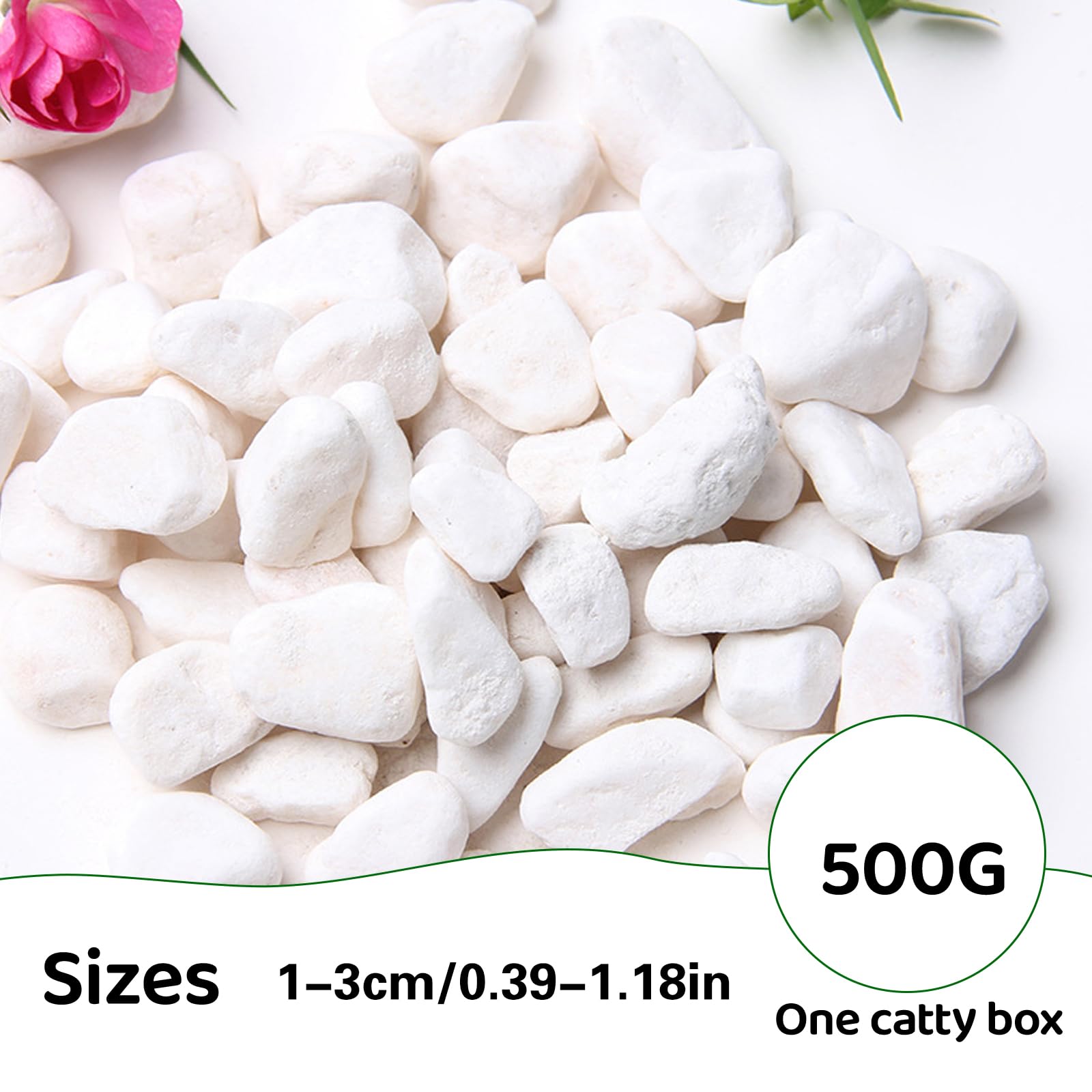 dellyy Pietre Decorative Bianche, Piccole Ghiaia Giardino, Ciottoli Decorativi Vasi, Piccole Ciottoli Bianchi, Pietre Bianche Decorative, Piccole Bianco Ghiaia per Vasi Fiori, Giardini, Acquari (500)