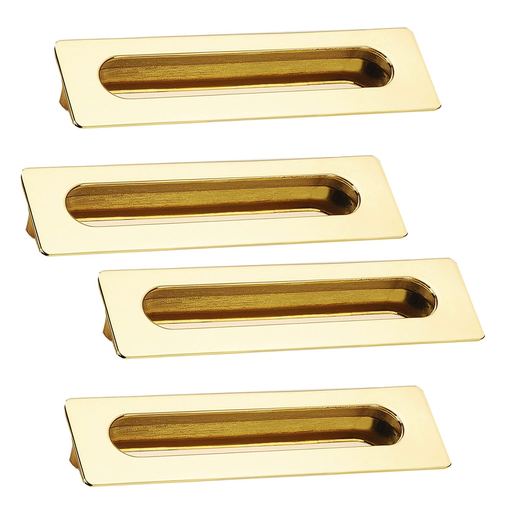 Vakorise Gold Recessed Sliding Door Handles, Zinc Alloy Recessed Pulls Sliding Door Handle Multiple Sizes 4 Pieces