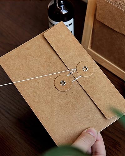 Miniatura 5 de Paquete de 10 carpetas de archivos de papel kraft marrón con bolsillos para proyectos, archivadores, organizador de documentos, plano, sin expansión