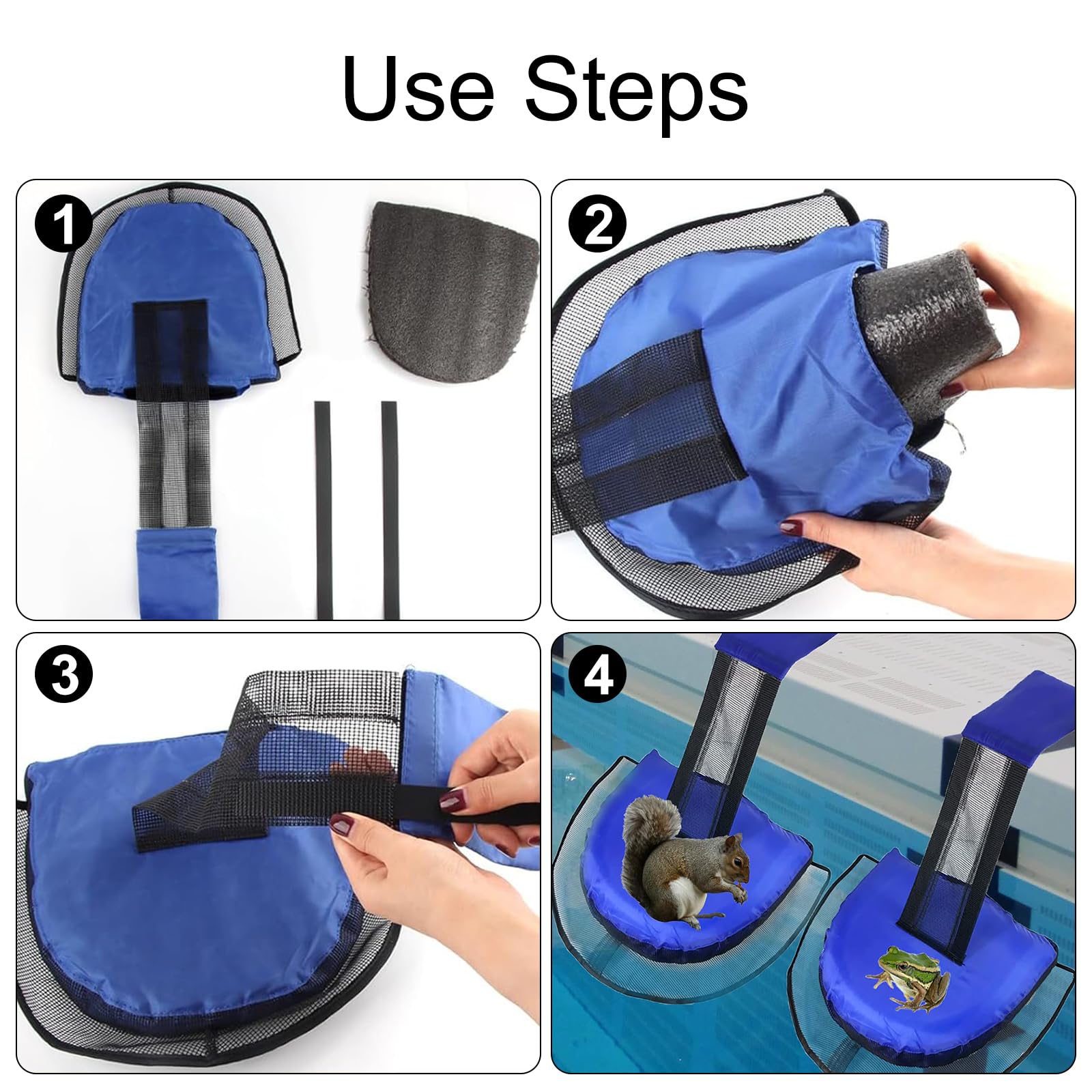 Rampa de Escape para Animales, Escape para Salvar Animales, Rampa de Rescate para Piscina, Critter Ramp, Accesorios para la Piscina, Escalera Multiusos con Red De Seguridadpara Piscinas y Spas