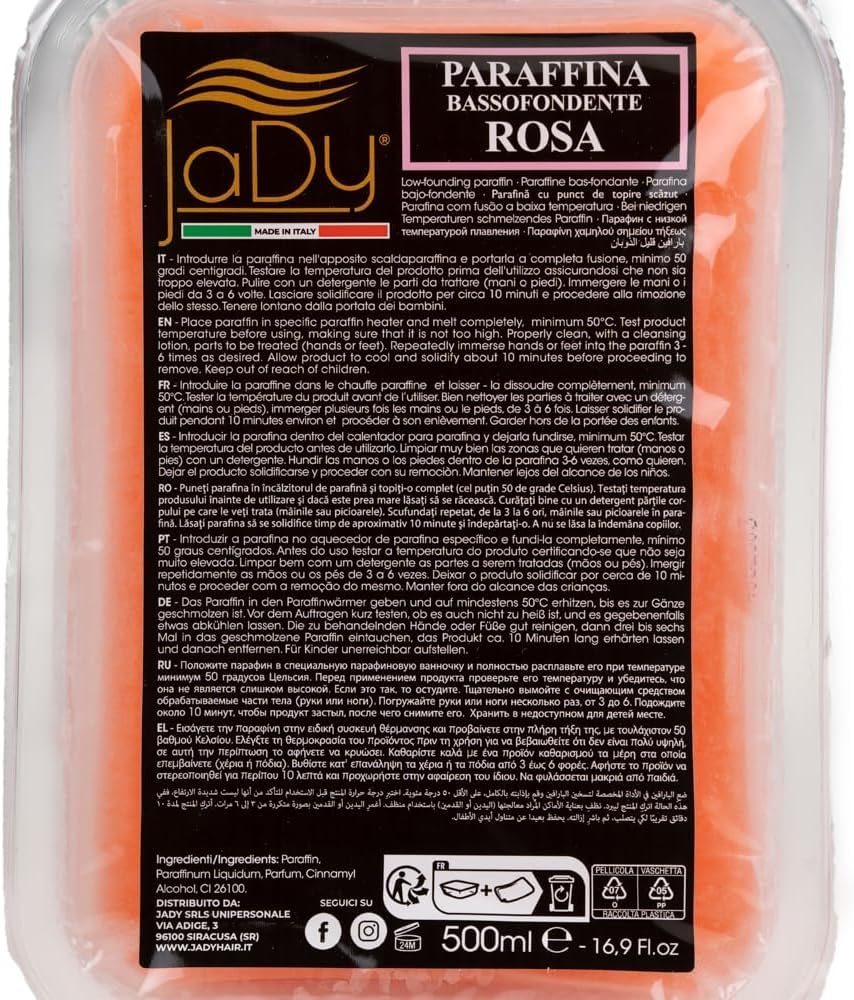 JaDy - Parafina Hidratante para Manos y Pies | Calmante y Relajante | Estimula Circulación | Tratamiento Estético y Terapéutico | 2x500g, Rosa