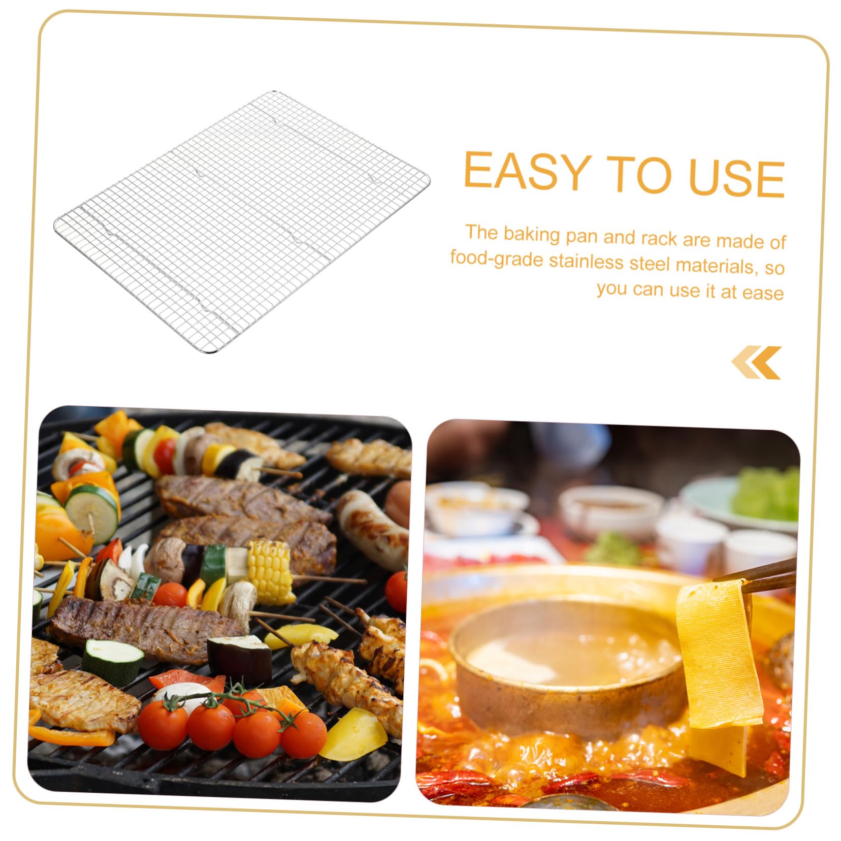 Abkühlgitter aus Edelstahl mit Großer Kapazität und Multifunktionalem Design zum Backen und Trocknen von Kuchen und Gemüse im Grill und Backofenbereich