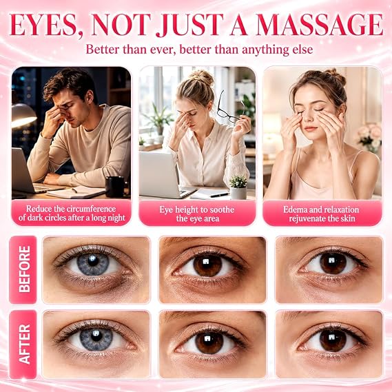 Under Eye Red Light Therapy Glasses, Afenau 4 Modes 3 Levels Under Eye Red Light Therapy Device, Microcurrent Red Light Eye Therapy, Reduces Puffiness, Dark Circles and Wrinkles